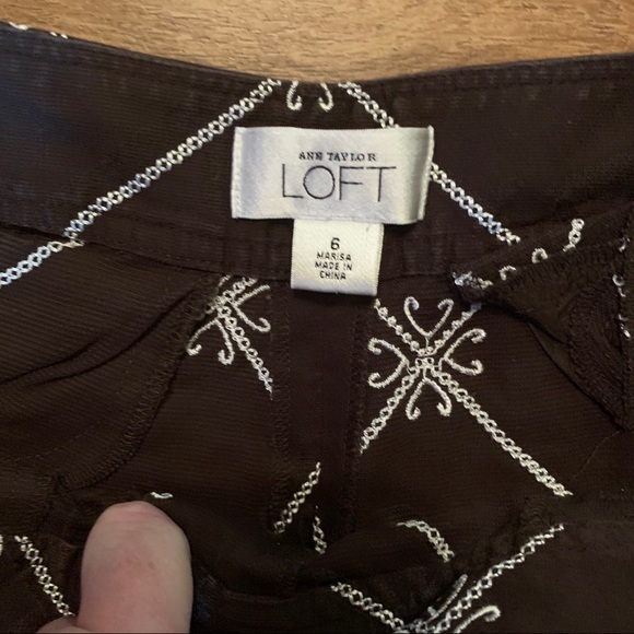 GAP Capris Cropped Pants Black White Diamond Sz 6 - Picture 5 of 8